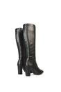 Black XY LONDON Black 'Jen' Knee High Block Heeled Boots With Zip Fastening, Image 6 of 6