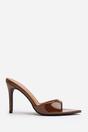 Brown 'Tasha'  Open Toe Stiletto Mules, Image 2 of 6