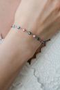 Silver Turkish Evil Eye Bead Bracelet Adjustable, Image 2 of 2