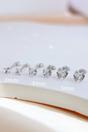 Silver Sterling Silver CZ Crystal Heart Studs, Image 2 of 3
