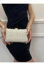 Gold Luxurious Gold Pearl Embellished Clutch Bag, Image 2 of 5