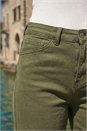 Khaki Wide Leg Stretch Culottes, Image 3 of 3