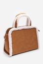 Tan Kismet Borg Trim Tote Bag with Cross Body Strap, Image 4 of 7