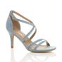 Light Blue AJVANI Light Blue High Heel Crossed Straps Buckle Strappy Sandals, Image 1 of 6