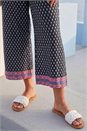 Navy  Petite Border Print Cropped Jumpsuit, Image 4 of 4
