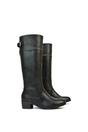 Black 'Caiden' Knee High Boots Low Heel Western Style, Image 2 of 7