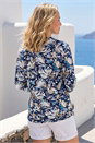  Classic Floral Button Front Blouse, Image 3 of 4
