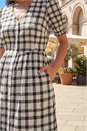 Black Check Button Midi Dress, Image 4 of 4