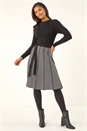 Black Chevron Print Belted Jumper Dress, Image 2 of 5