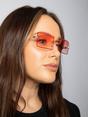 Pink Frameless Square Sunglasses in Pink, Image 2 of 6