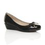 Black AJVANI Black Low Mid Wedge Heel Comfort Court Shoes, Image 1 of 6