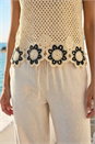 Natural  Crochet Floral Knit Vest, Image 4 of 4