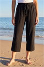 Black Petite Cropped Side Trim Trouser, Image 2 of 5
