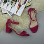 Fuchsia AJVANI Fuchsia Mid Block Heel Ankle Strap Sandals, Image 4 of 6