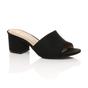 Black AJVANI Black Mid Block Heel Peep Toe Mules Sandals, Image 1 of 6