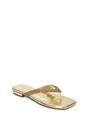 Gold 'Blake' Flat Slip On Diamante Sandals With Thong Strap, Image 2 of 6