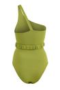 Green One Shoulder Belted Detail High Leg Swimsuit, Image 2 of 3
