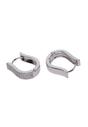 Silver Radiant Rectangle Hoop Earrings, Image 4 of 6