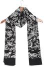 Black Ornate Floral Bordered Lightweight Scarf, Image 2 of 3