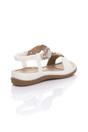 White AJVANI White Slingback Beaded T-Bar Sandals, Image 4 of 4