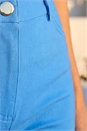 Light Denim Elastic Waist Turn Up Stretch Shorts, Image 4 of 4