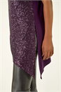 Purple Sparkly Asymmetric Stretch Vest, Image 5 of 5