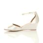 Ivory AJVANI Ivory Mid Wedge Heel Ankle Strap Sandals, Image 3 of 6