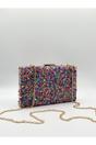 Multi Embellished Square Clutch Bag in Multi, Image 2 of 5