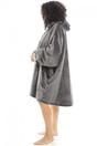 Dark Grey Camille Lingerie Dark Grey Sherpa Fleece Hoodie with Elasticated Cuffs & Giant Pocket, Image 2 of 6