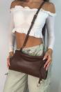 Brown Shoulder Clutch Bag With Tie Up Detail, Image 4 of 4