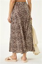 Chocolate Abstract Diamond Print Midi Skirt, Image 4 of 6