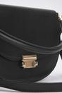 Black Metal Clasp Saddle Shoulder Bag, Image 2 of 4