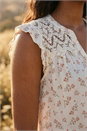 Pink Lace Yoke Floral Blouse, Image 4 of 4