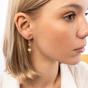 Gold Sterling Silver Rhombus 3D Pearl Necklace and Earring Set, Image 8 of 8
