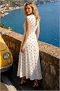 Ivory  Polka Dot Boat Neck Dress, Image 3 of 4