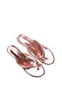 Brown XY LONDON Brown 'Rosa' Mid Wedge Heel Sandal Mules With Toe Post, Image 6 of 6