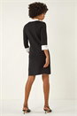Black Knitted Embellished Button Dress, Image 3 of 5