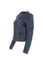 Navy "Ethel" Real Leather Collarless Jacket, Image 2 of 4