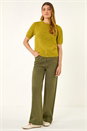 Green Short Sleeve Soft Knit Top, Image 3 of 8