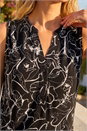 Black Floral Print Stretch Vest, Image 4 of 4