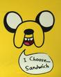 Yellow Adventure Time Jake Choose Sandwich T-Shirt, Image 4 of 4