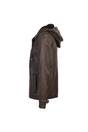 Khaki Ashwood Leather Khaki 'Nicola' Real Leather Hooded Jacket Women Coat, Image 3 of 5
