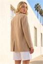 Camel  Single Breasted Smart Blazer, Image 3 of 4