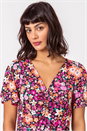 Black Ditsy Floral Print Tie Detail Jumpsuit, Image 5 of 5