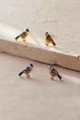 Gold Sterling Silver Blue Tit Bird Stud Earrings, Image 1 of 3