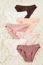 Multi 7 Pack Cotton Rich Plain Logo Bikini Briefs Set, Image 3 of 3