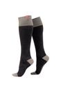 Dark Grey Cotton Wide Graduated Compression Socks, Image 1 of 5