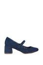 Navy XY LONDON Navy 'Leneka' Mary Jane Low Block Heel Court Shoes, Image 1 of 6