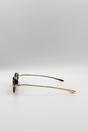 Brown SVNX Brown Bold Oval Angular Sunglasses in Tortoiseshell, Image 4 of 5