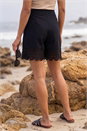 Black Laser Cut Hem Shorts , Image 3 of 4